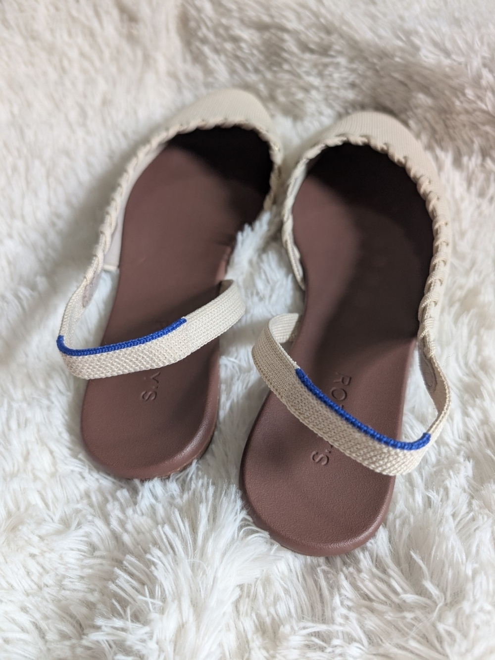 Rothy's The Almond Slingback In Eyelet Ivory Size 11 sandals flats shoes New - Picture 4 of 4